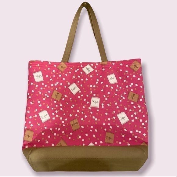 Baker Pink Tote Bag with a Sugar Pattern - Picture 2 of 6